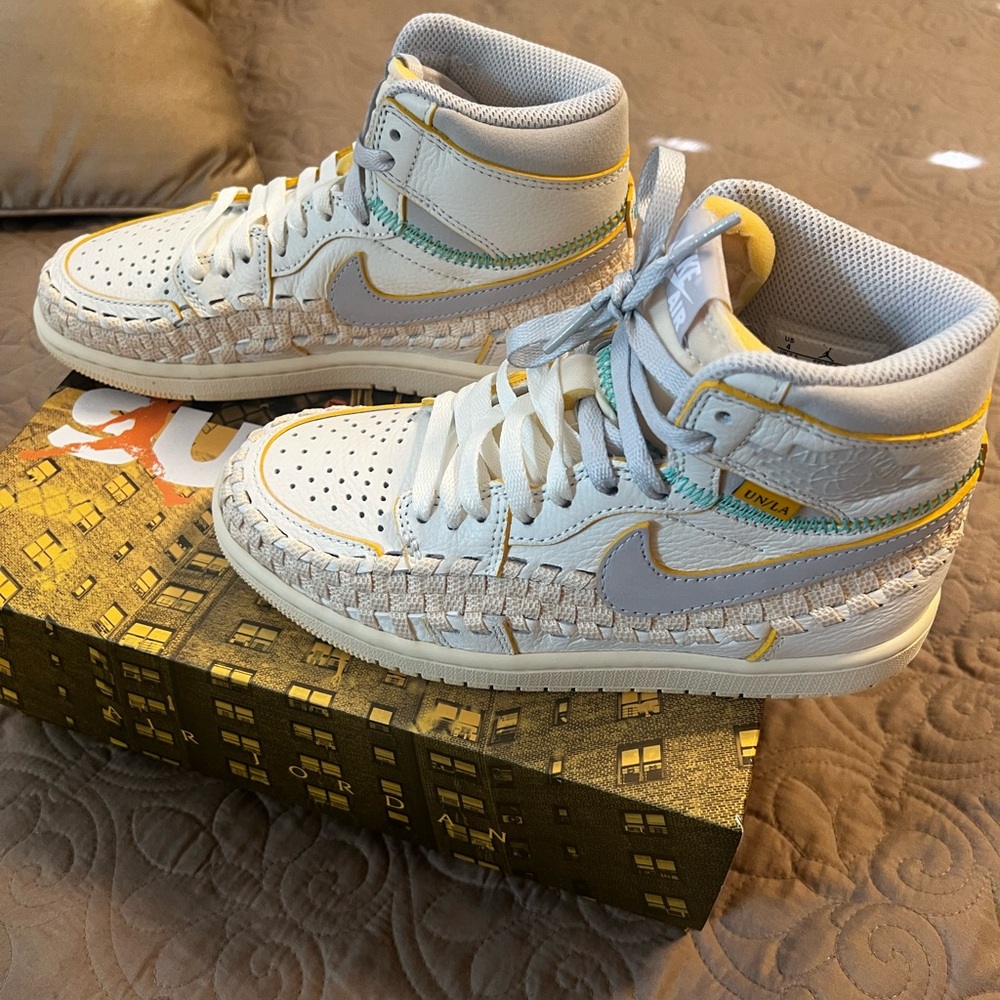 COPY - Nike Woven High-Top Sneakers - White and Grey